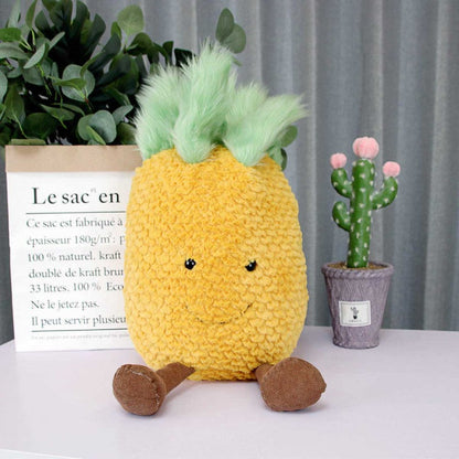 Collection of cute fruit & veggie plush toys, soft stuffed animals for play & decor