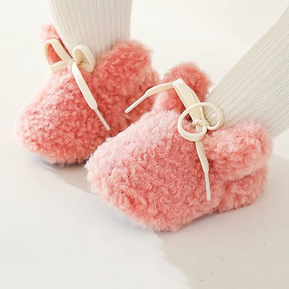Cute animal baby slippers, non-slip and soft for comfortable first steps and indoor play.