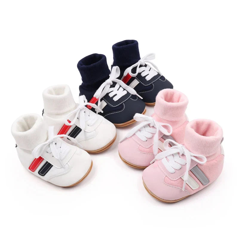 Cute baby crib shoes featuring a soft sole and anti-slip design, essential infant footwear.