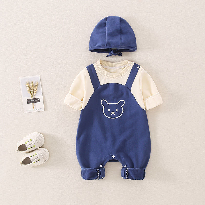 Cozy and comfortable toddler jumpsuit with cute bear ears, ideal for unisex baby fashion