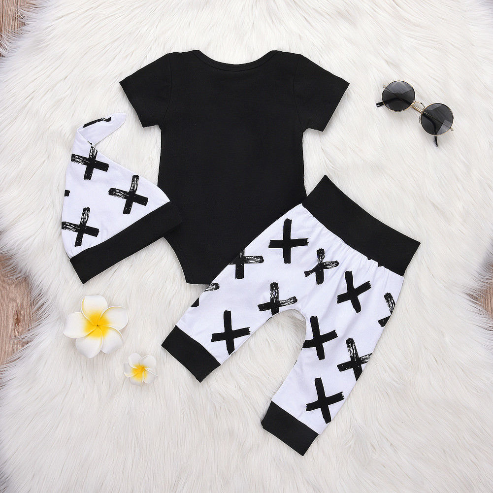 Soft cotton baby clothes: a comfortable baby boy's romper and pants outfit, ideal for toddler boy fashion.