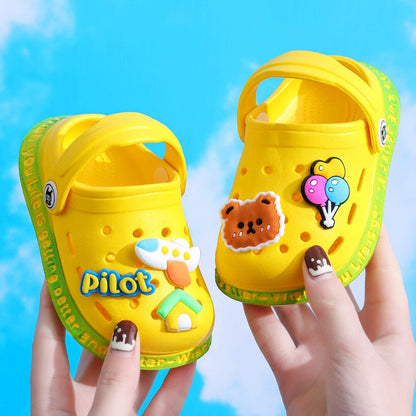 Collection of colorful baby cartoon anti-slip comfort slippers for toddlers, various designs