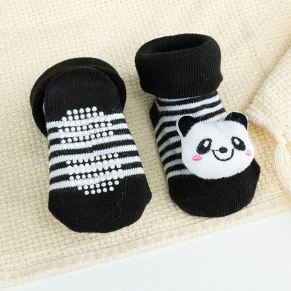 Toddler non-slip socks made of premium cotton with a charming cartoon doll character