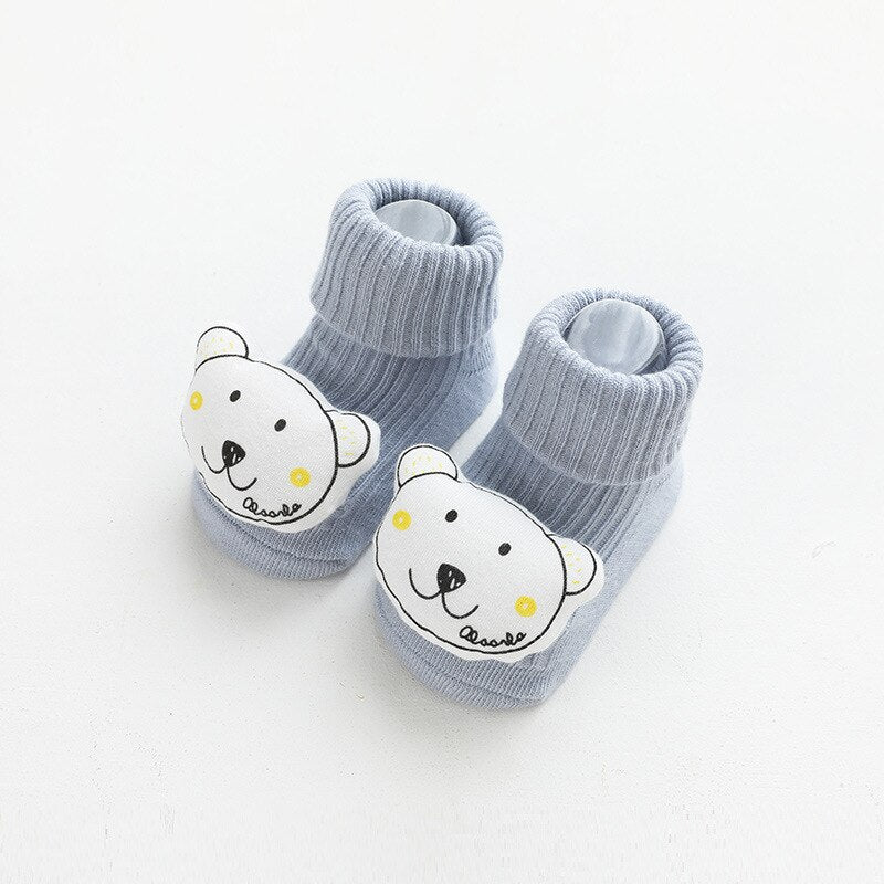 Baby clothing: vibrant cartoon non-slip cotton floor socks for infants