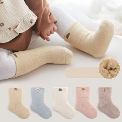 Adorable baby cartoon thick socks in a pack for toddlers and infants, soft cotton apparel