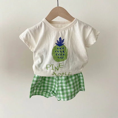 Cute pink baby sleeveless cotton pajama set with a charming cartoon character design