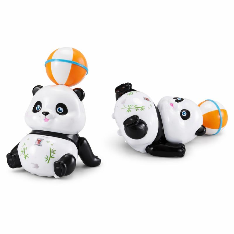Adorable baby crawling panda toy with interactive lights, sounds, and music for developmental play, soft plush material.