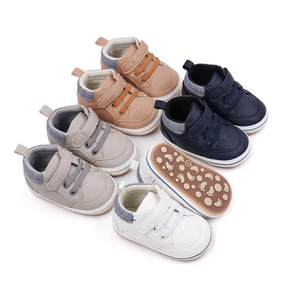Adorable baby first walking shoes in a soft, non-slip design, perfect for new walkers.