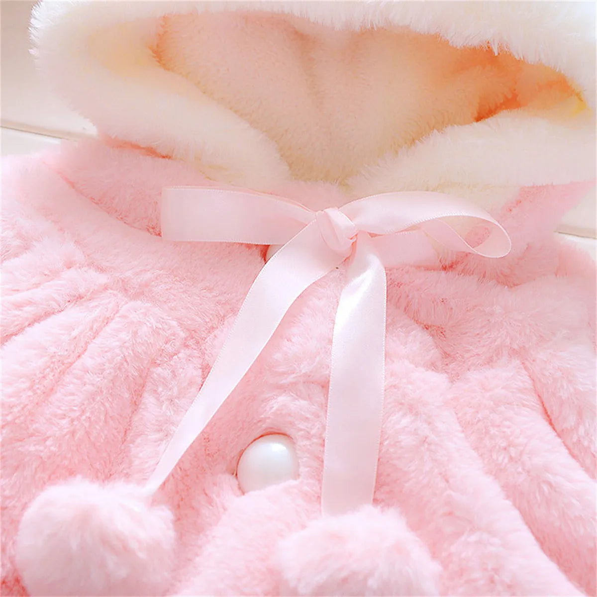 Cute cartoon hooded sweater shawl for baby girls, comfortable toddler outerwear