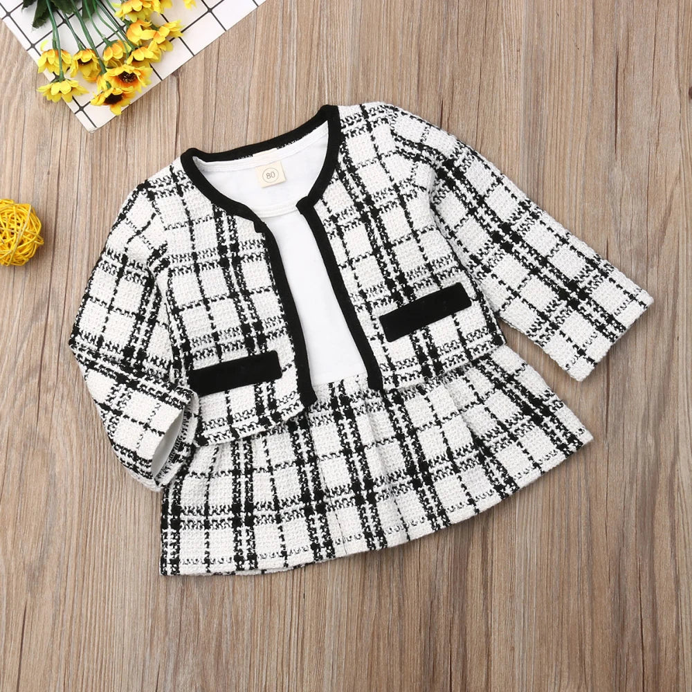 High-quality cotton blend baby girl dress with a fluffy black tutu skirt, party apparel