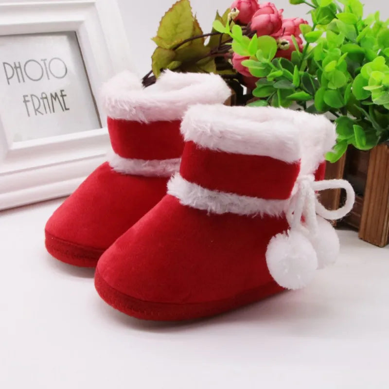 Charming pink baby girl high boots, perfect for little feet needing extra warmth during colder months.