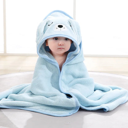 Giftable baby hooded towel with a cute animal theme, perfect for new parents