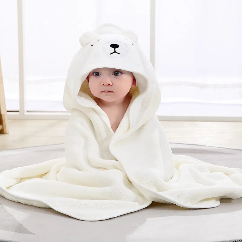 Premium baby hooded cartoon animal bath towel, super absorbent and gentle for baby care