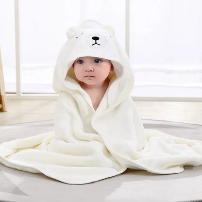 Premium baby hooded cartoon animal bath towel, super absorbent and gentle for baby care