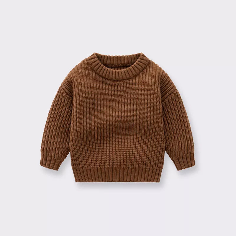 Knitted baby outerwear, a warm and stylish jumper for autumn winter, ensuring baby's comfort.