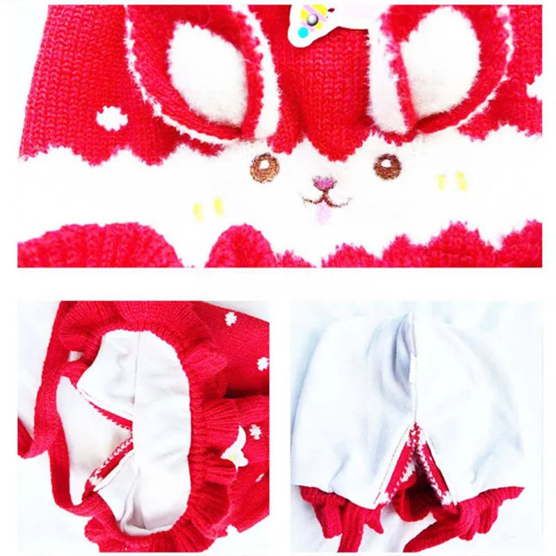 Soft baby rabbit winter hat in white, featuring cute ears and a comfortable fit for infants.