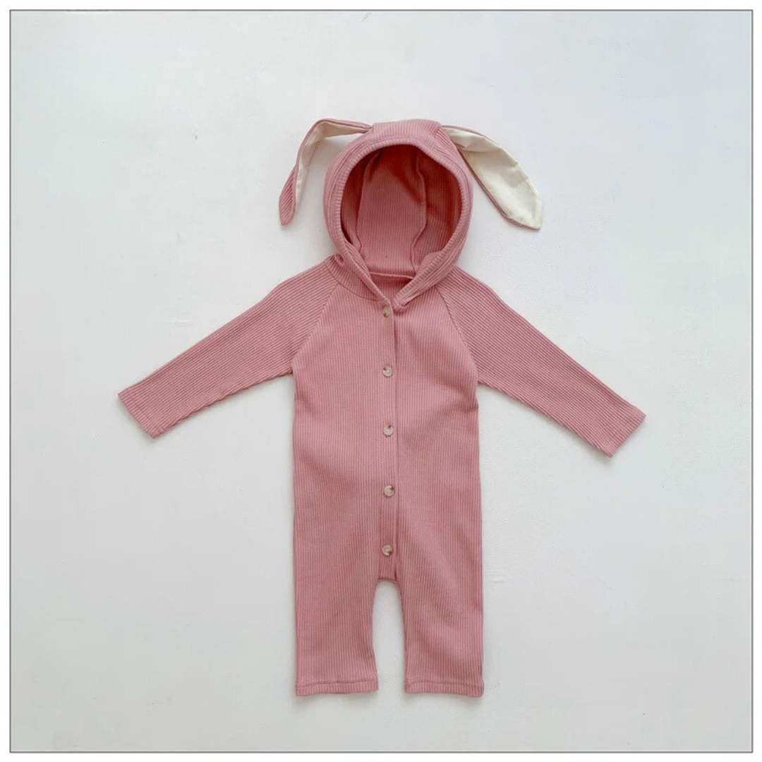 Cute rabbit design cotton baby romper, soft baby jumpsuit for comfortable newborn essentials.