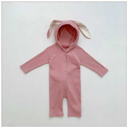 Cute rabbit design cotton baby romper, soft baby jumpsuit for comfortable newborn essentials.