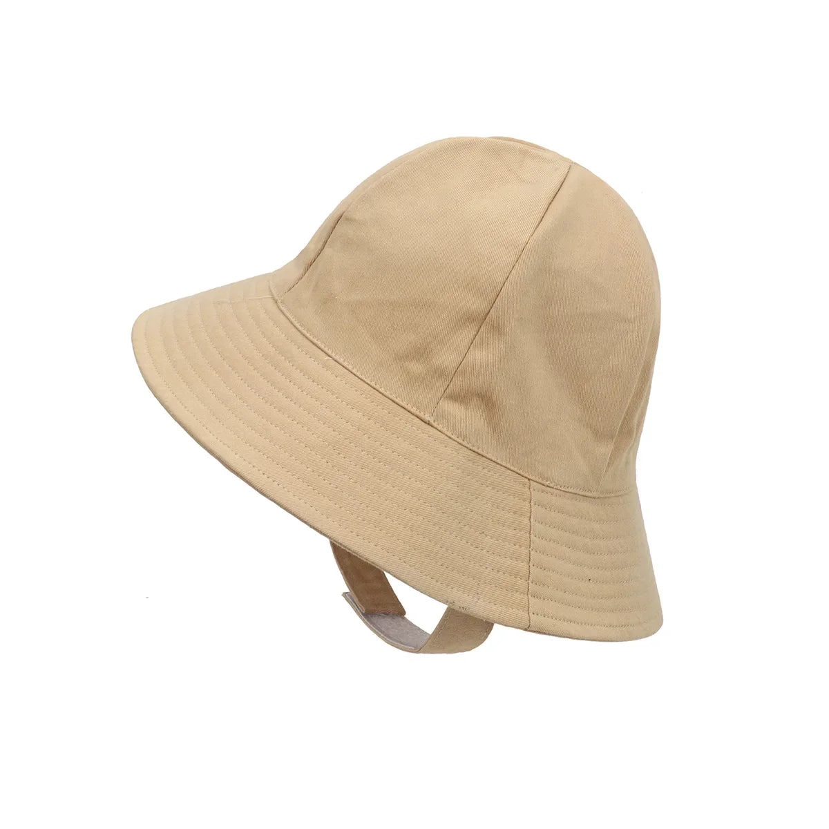 Fisherman style adjustable sun protection bucket hat for kids, made from breathable fabric, green.