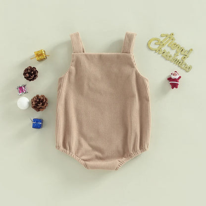 Baby Christmas romper featuring a fun holiday design, comfortable infant clothing for celebrations.