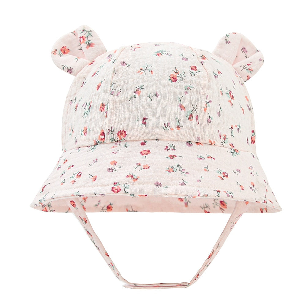 Lightweight cotton fisherman sun hat for babies, easy to pack, great for travel & holidays