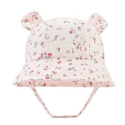 Lightweight cotton fisherman sun hat for babies, easy to pack, great for travel & holidays