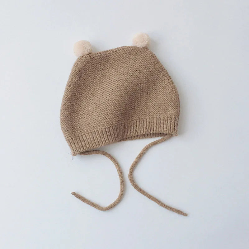 Baby cozy knit hat for winter, cartoon design and ear protection, a must-have accessory