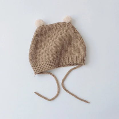Baby cozy knit hat for winter, cartoon design and ear protection, a must-have accessory