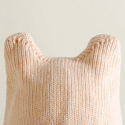 Baby's winter knit hat, cartoon design, with ear flaps for excellent warmth and protection
