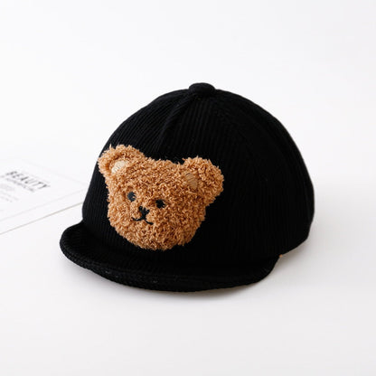 Warm wool baby hat, knitted bear ear design for newborns and toddlers, essential winter wear.