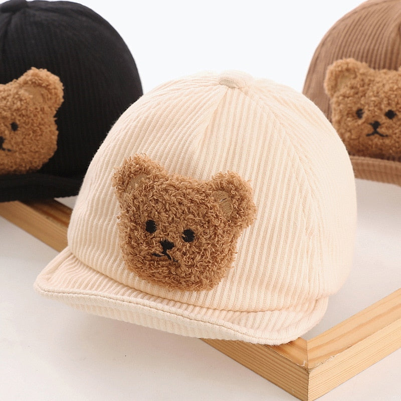 Cute knitted baby bear ear beanie, perfect for capturing memorable infant photos and staying warm.