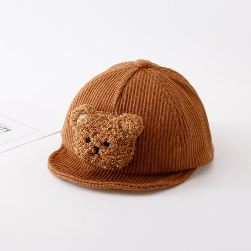 Soft knitted baby hat with bear ears, ideal for keeping toddlers warm in winter, baby accessories.