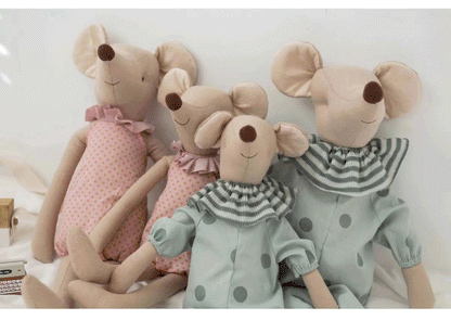Baby mouse plush toy standing, a delightful soft toy ready for adventures and snuggles.