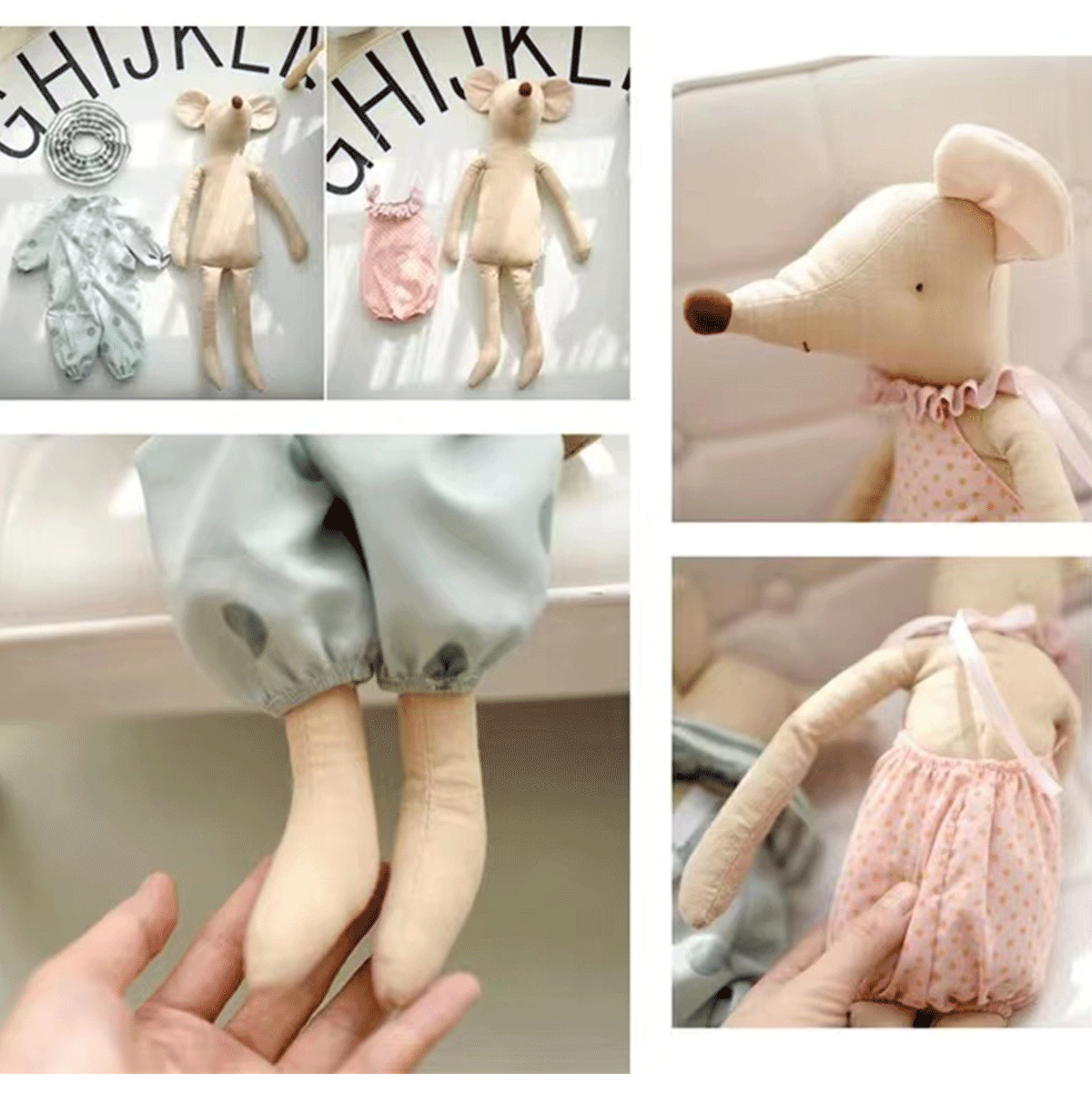 Baby mouse plush toy with a cheerful smile, a delightful and engaging product for baby playtime.
