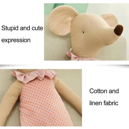 Detailed image of a baby mouse plush toy's foot, showcasing the material and stitching quality.