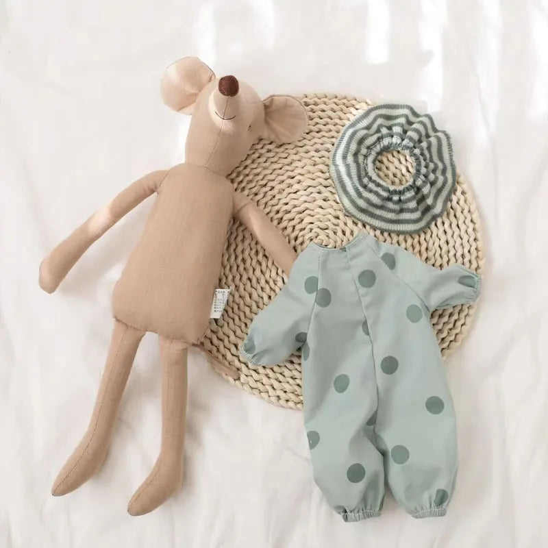 Small gray mouse plush toy with little ears, a charming addition to any baby's toy collection.