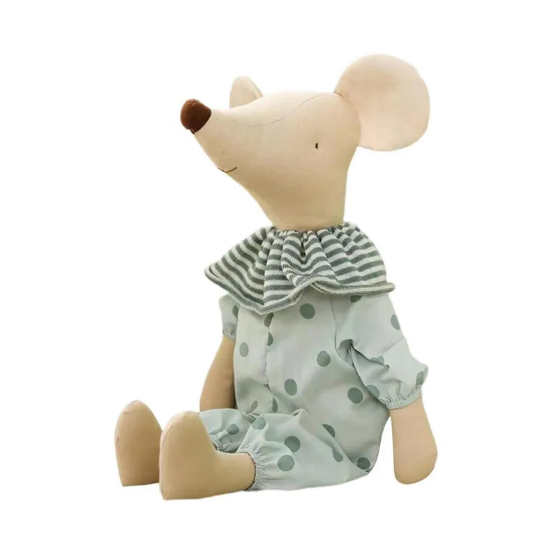 Baby mouse stuffed animal with long tail, perfect for imaginative play and nursery decoration.