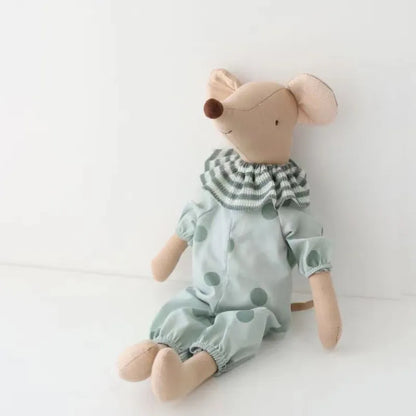 Comforting baby mouse animal plush, designed for tiny hands to hold and cuddle.