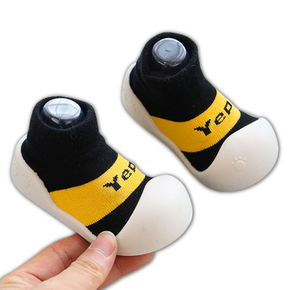 Durable non-slip soft sole walker shoes for babies, made with soft, flexible cotton in vibrant hues.