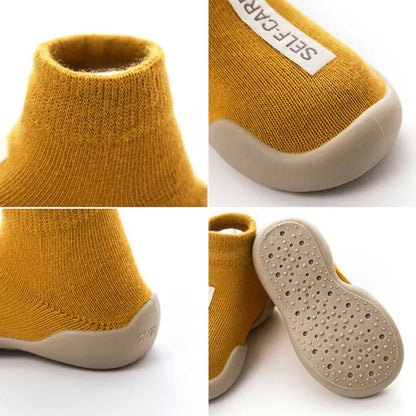 Cute infant slip-on shoes with soft soles and non-slip design, essential baby accessories.
