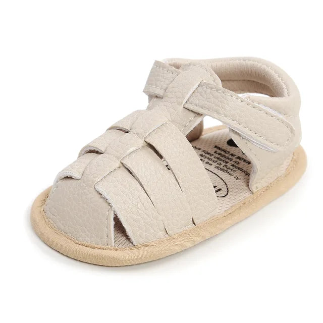 Close-up of the soft fabric lining in toddler sandals, providing ultimate comfort.