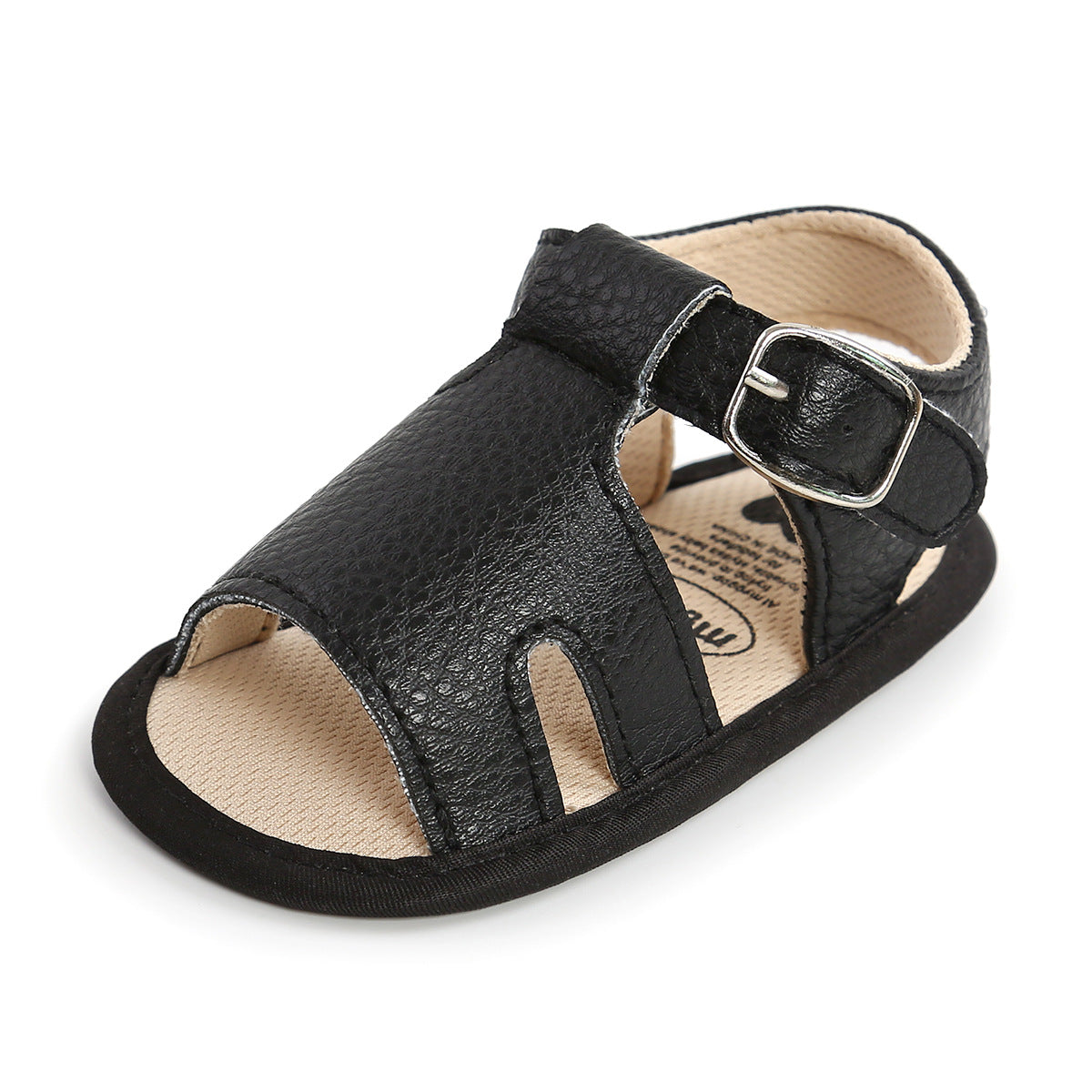 Soft sole baby sandals with durable construction for outdoor and indoor wear.