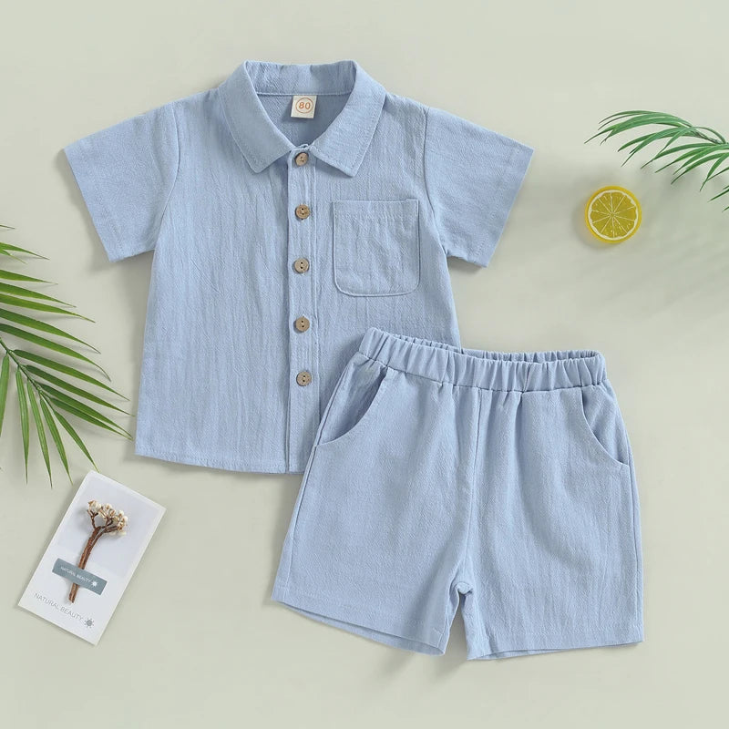 Cute kids fashion: baby and toddler cotton set with a casual top and bottom for everyday wear.