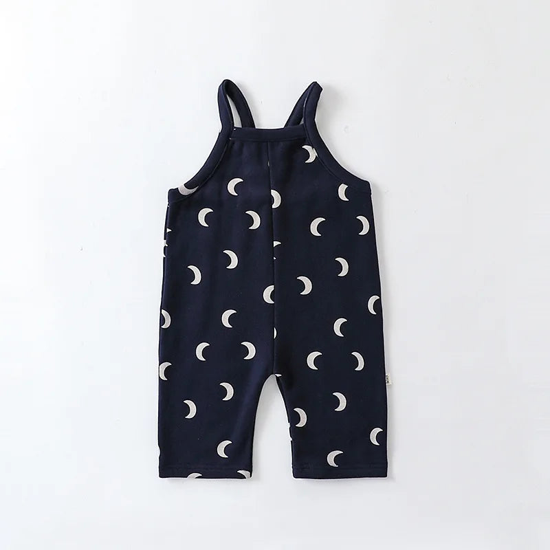 Yellow cotton baby overall and white t-shirt set, comfortable and stylish for toddlers.