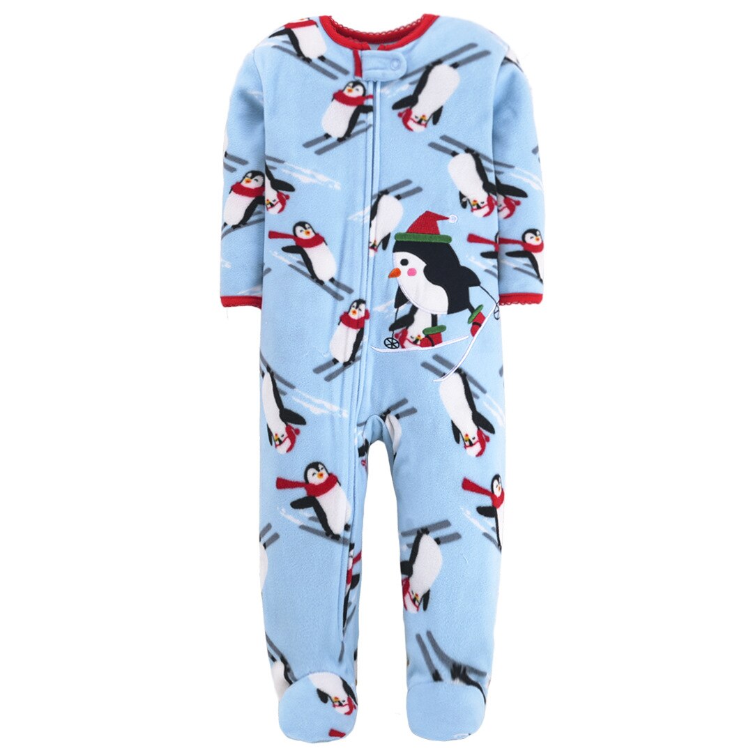 Cute infant sleepwear: Toon Husky microfleece zipper jumpsuit in soft, warm fabric for babies.