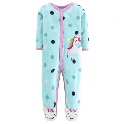 Cozy baby clothes: Microfleece jumpsuit pajamas with a husky print, ideal for comfortable infant wear.