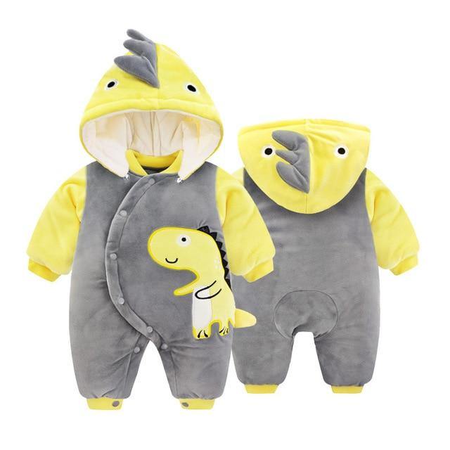 Comfortable baby jumpsuit with character hood, plush and cozy for everyday wear or gifting.