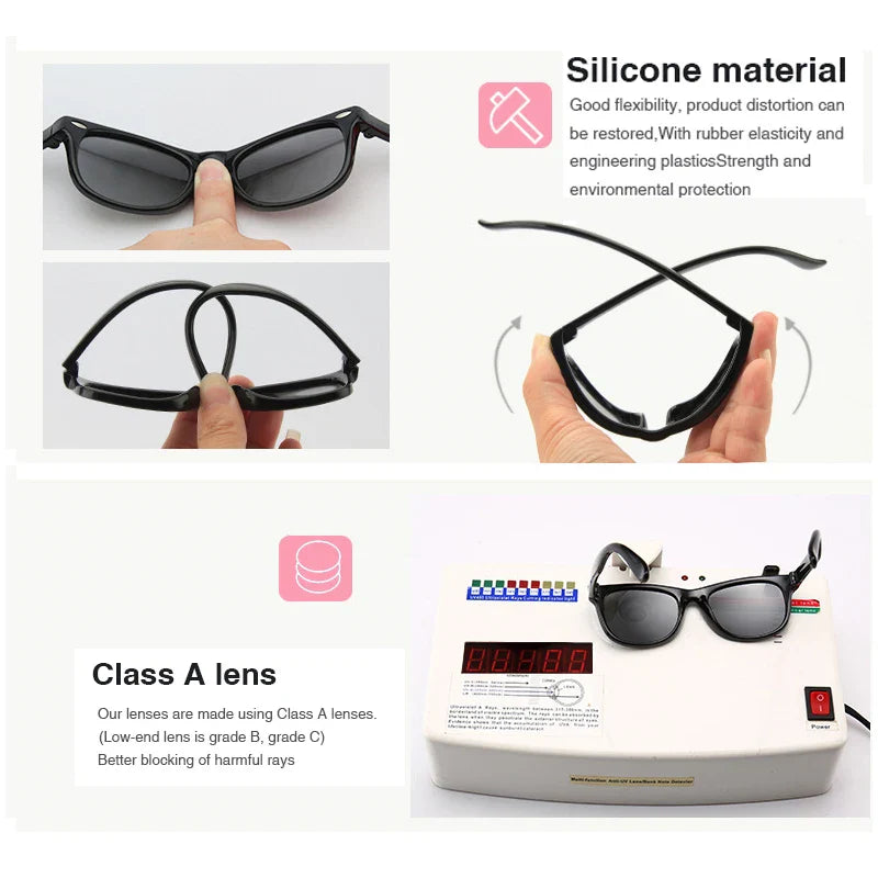 Green baby polarized UV400 sunglasses with comfortable TR-90 frame for children's eyewear and eye safety.