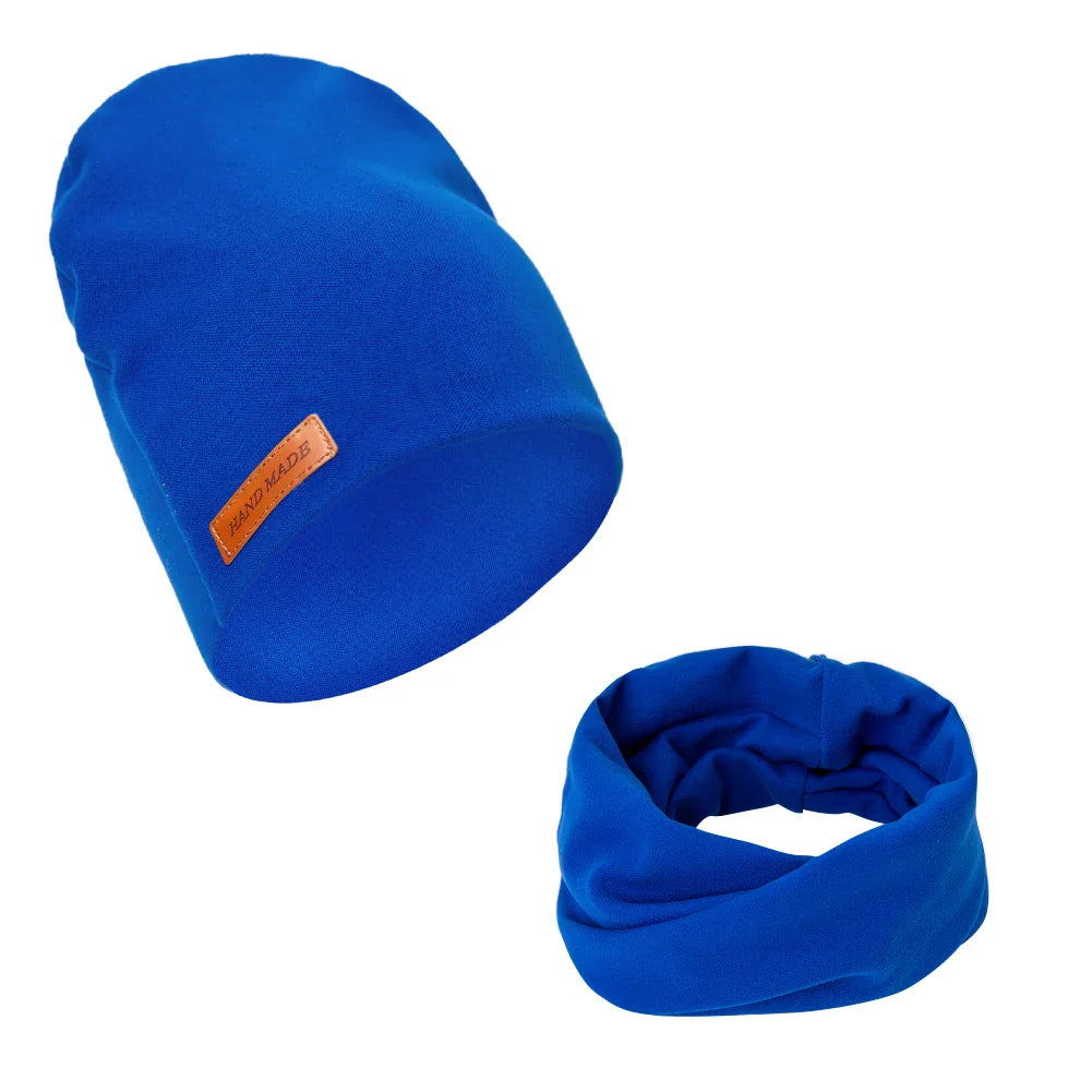 Detail of the soft lining in a baby winter hat and scarf set, comfortable polyester cotton