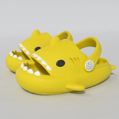 Durable anti-slip shark cartoon sandals, ideal for toddlers' summer outdoor play.